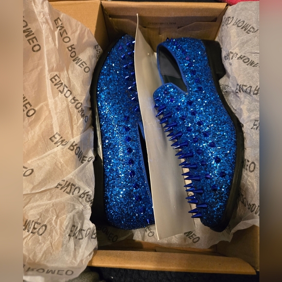 New Enzo Romeo Men's Vintage Spike Dress Loafers - Picture 8 of 12